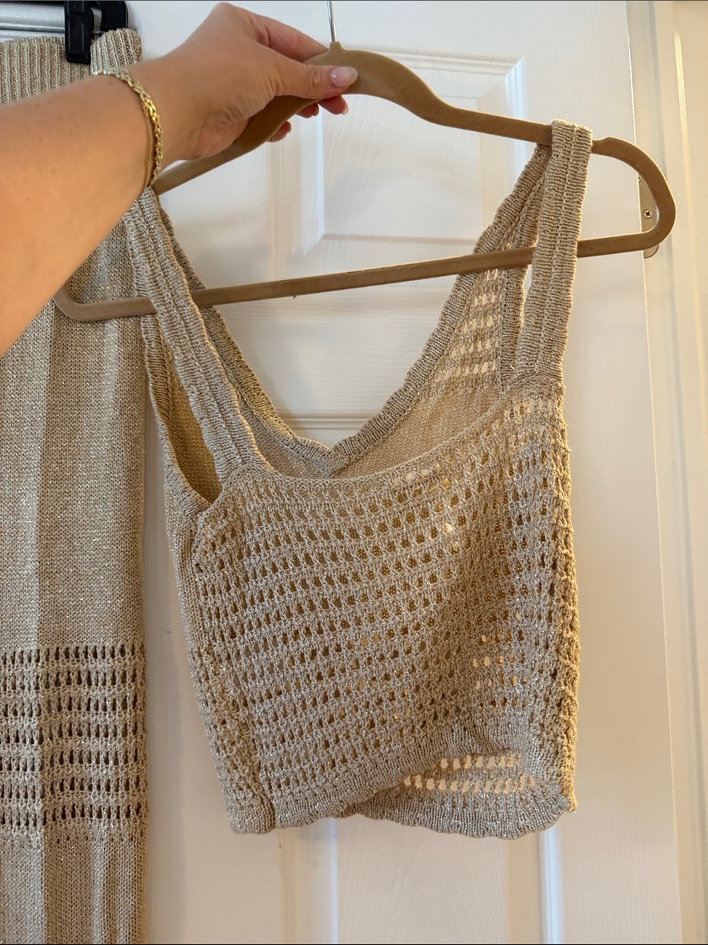 Surf Gypsy Beige Crochet Knit Skirt Set - Picture 2 of 2